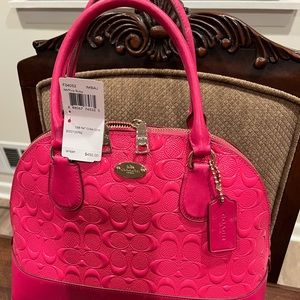 Coach purse, hot pink patent leather-new condition